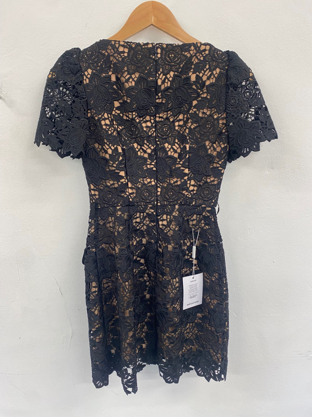 Gorgeous self-portrait black lace overlay mini dress  Cocktail Dress UK6 Black