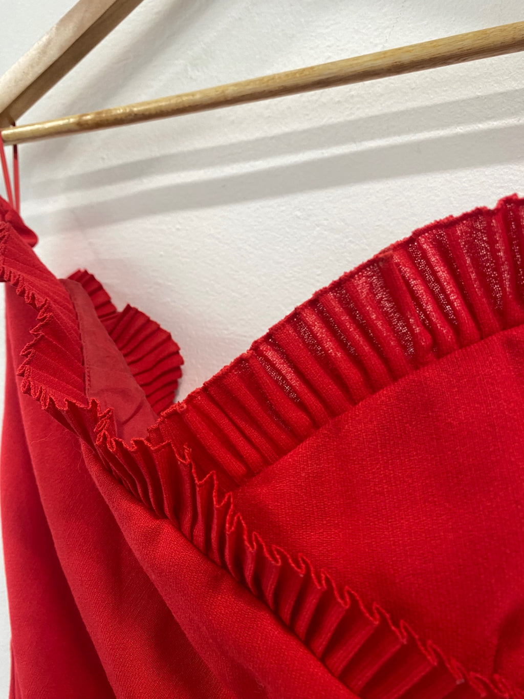 Fabulous Azzaro Cocktail Dress frill Happy classic UK12 Red JW603
