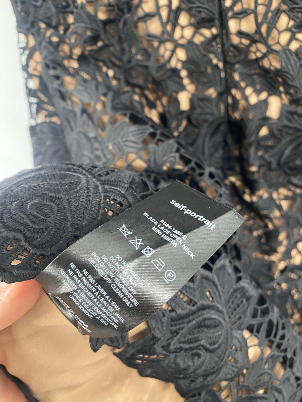 Gorgeous self-portrait black lace overlay mini dress  Cocktail Dress UK6 Black