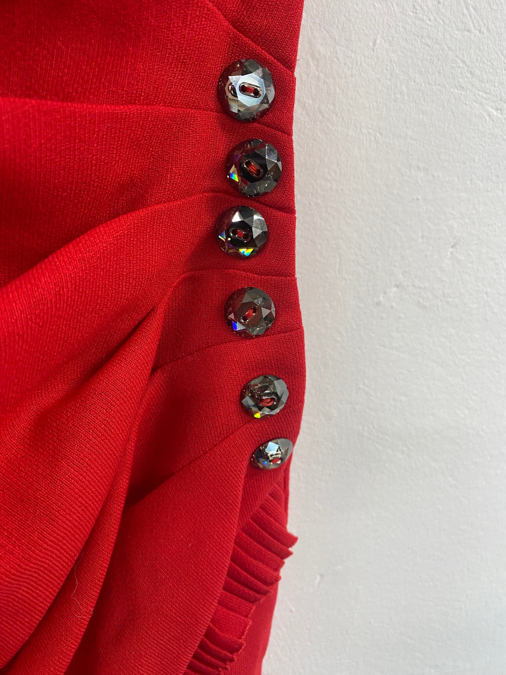 Fabulous Azzaro Cocktail Dress frill Happy classic UK12 Red JW603