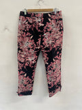 Fabulous Dolce & Gabbana floral cropped trousers  IT42 UK10 Pink, Black, Silver JW603