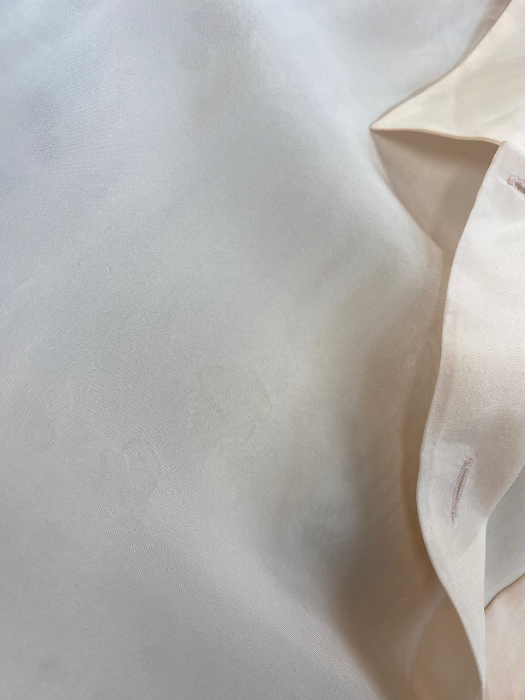 Fabulous PRADA Blouse IT44 UK12 Beige Peach satin semi sheer 