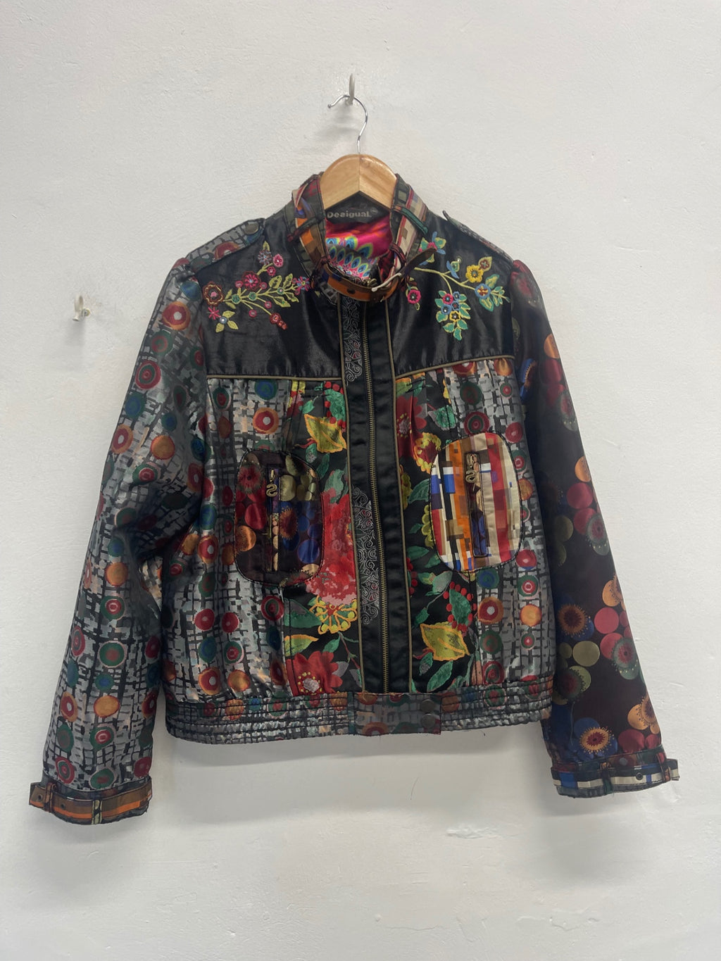 Fabulous Desigual bright fun bomber Jacket  Uk16 Multicoloured kW605