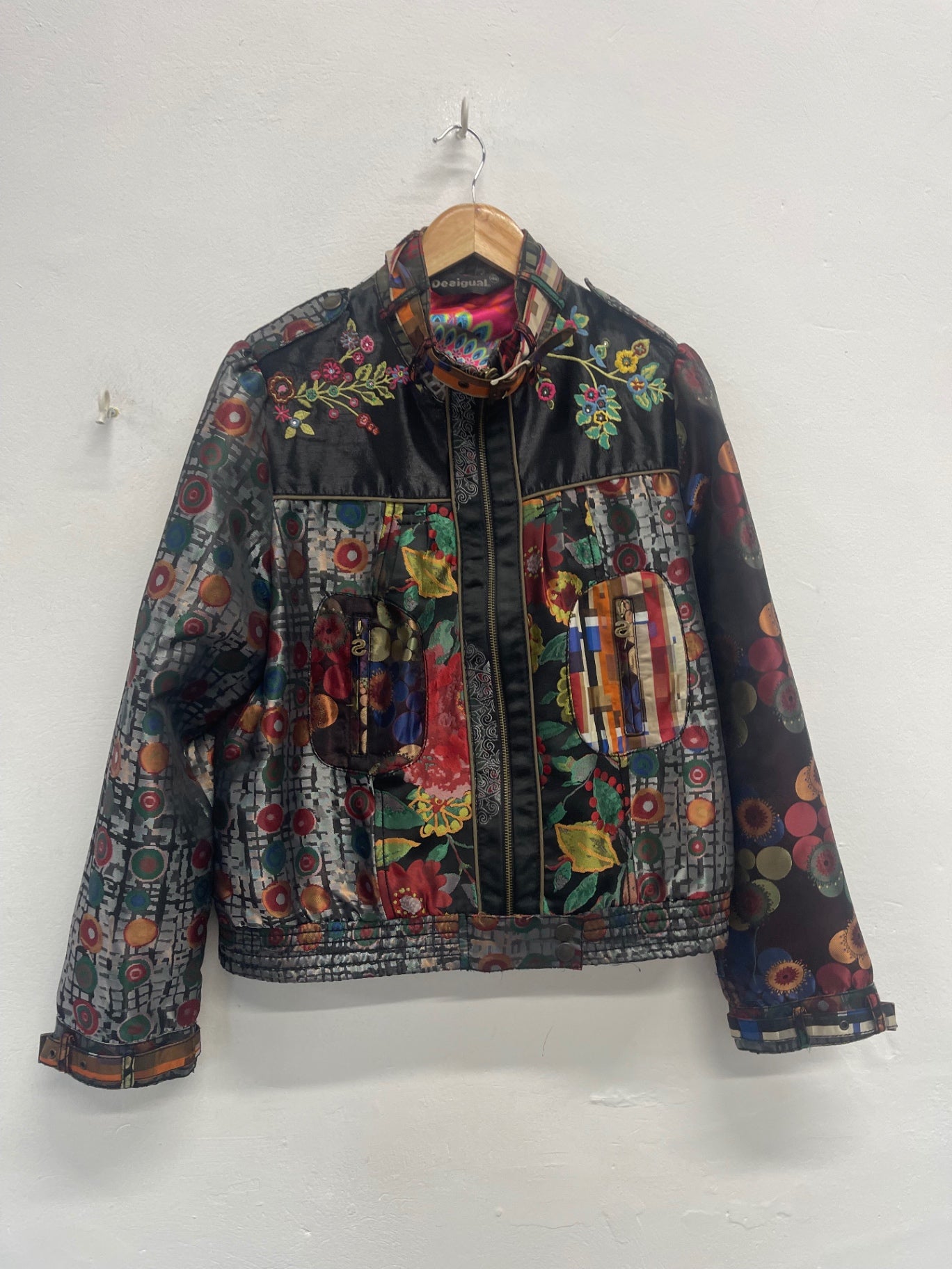 Fabulous Desigual bright fun bomber Jacket  Uk16 Multicoloured kW605