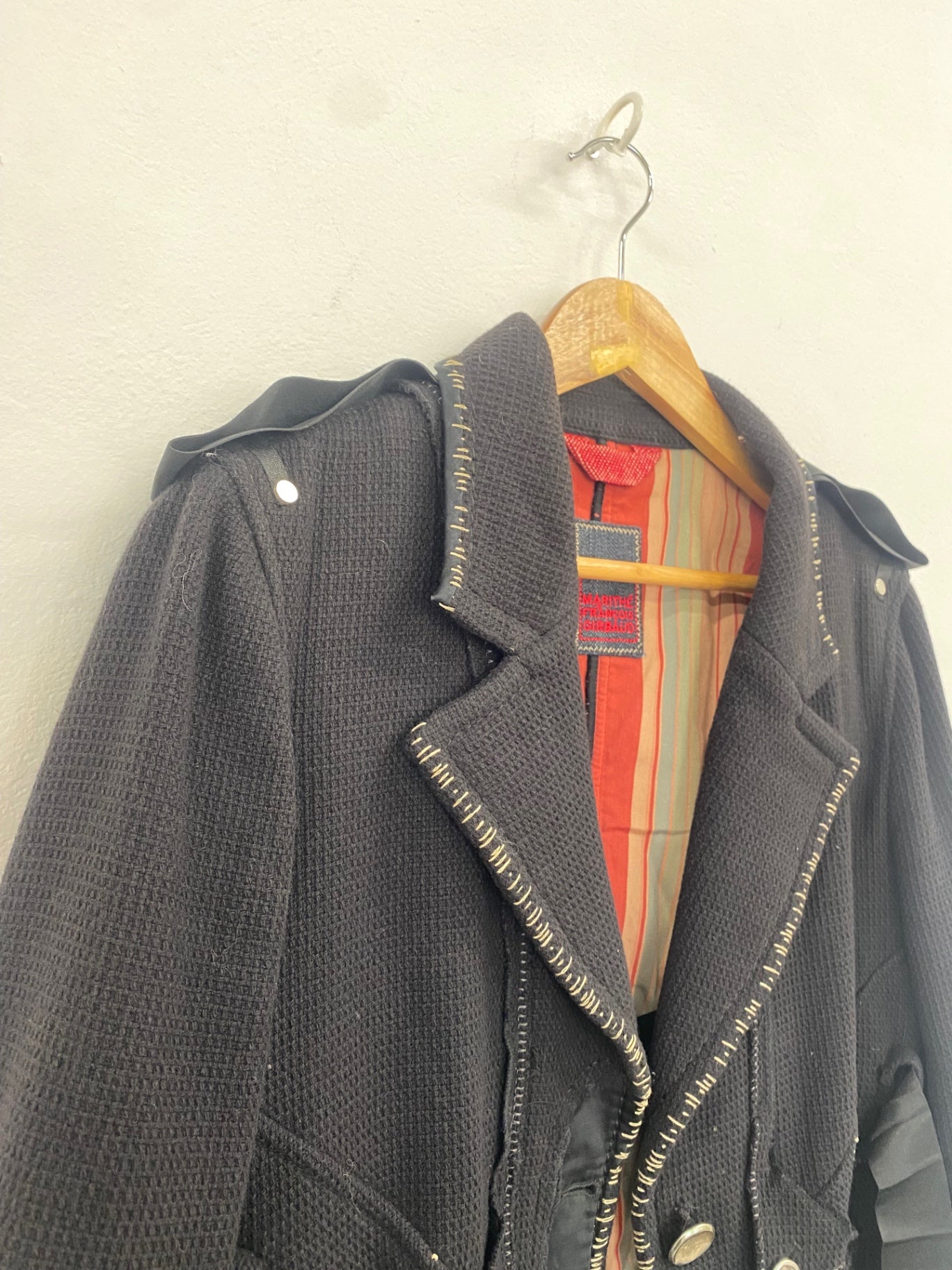 Fabulous Marithe François Girbaud Y2K vintage Asymmetric Jacket UK12 Black