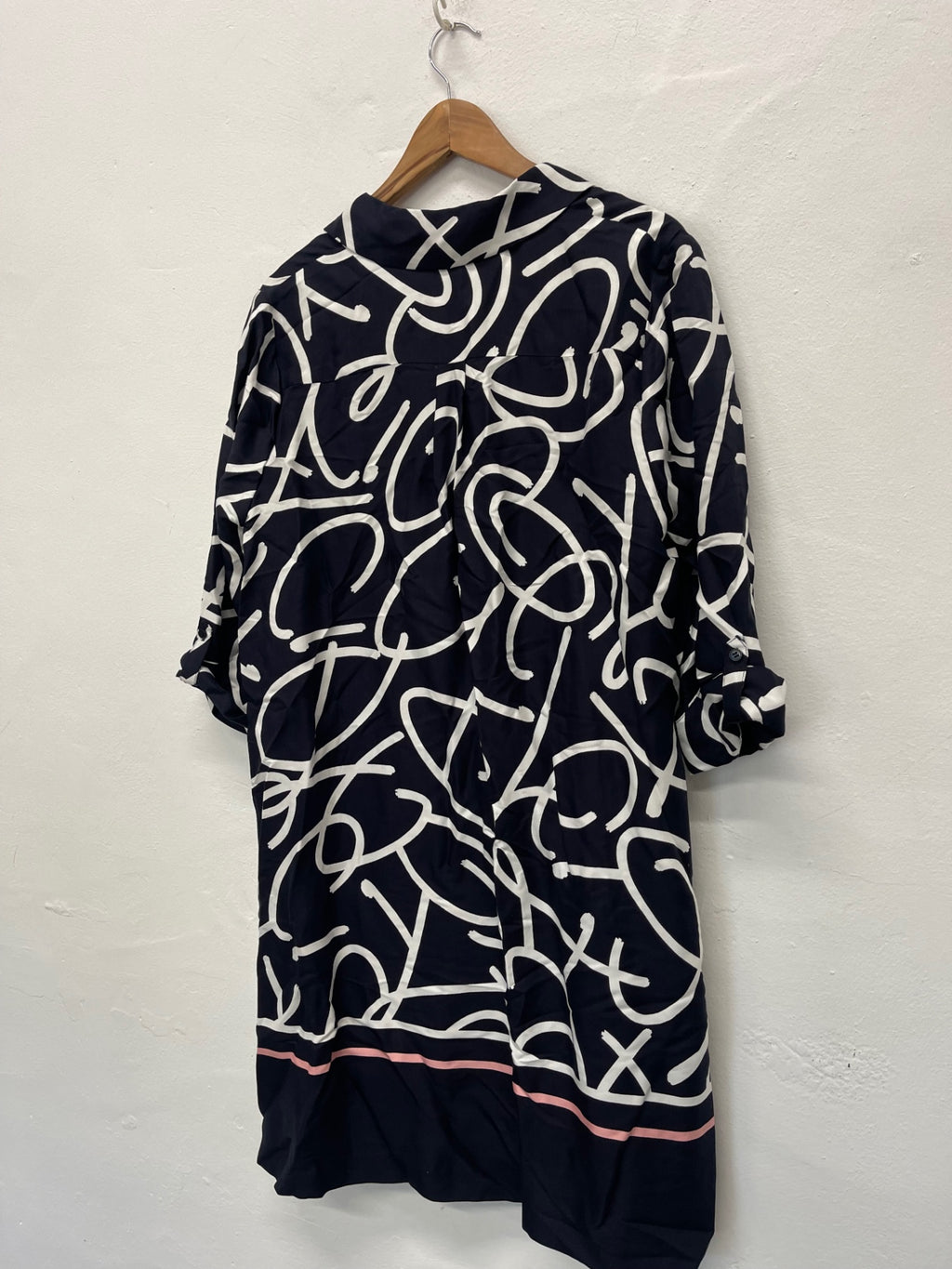 Fabulous Hobbs Marina abstract classic Dress UK14 Navy new KW605