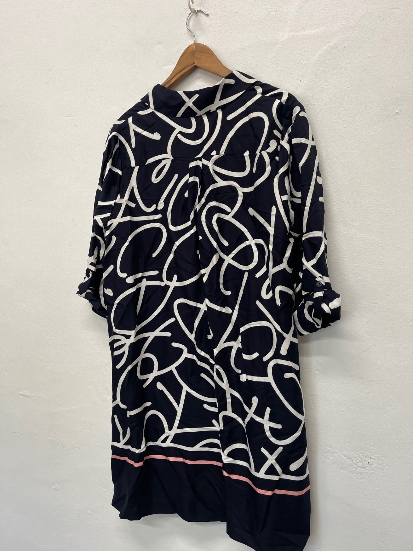 Fabulous Hobbs Marina abstract classic Dress UK14 Navy new KW605