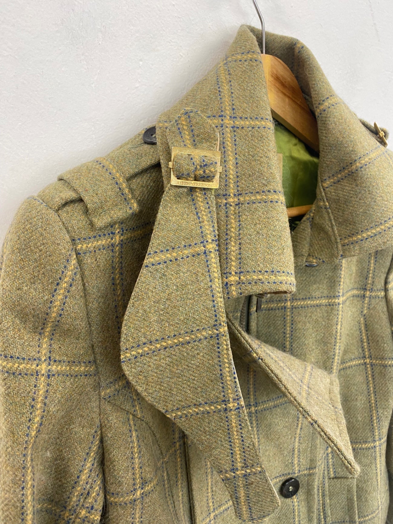 Fabulous Liberty Freedom Field Jacket Tweed UK14 Green Tweed country chic Duchess Punk KW605
