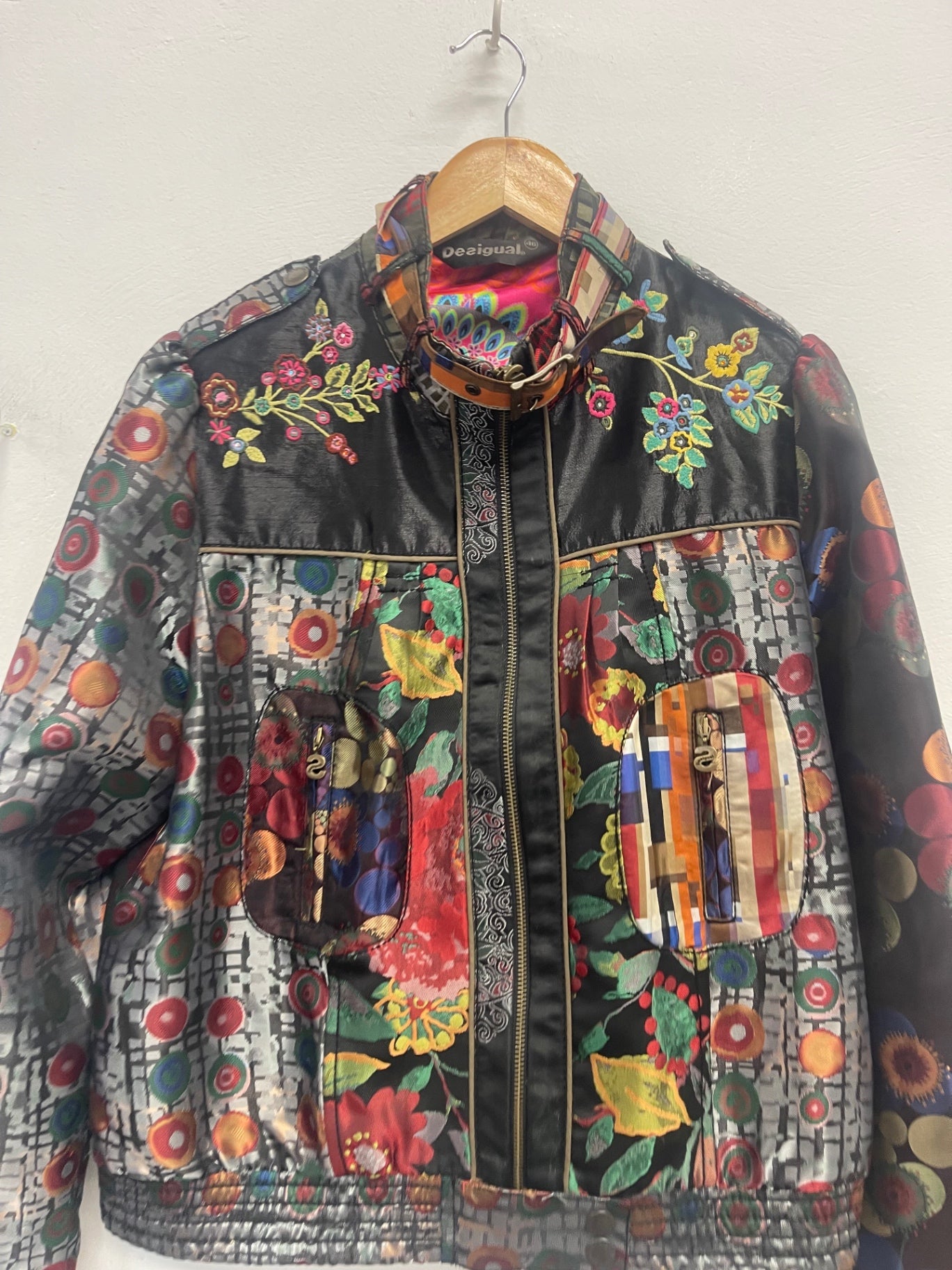 Fabulous Desigual bright fun bomber Jacket  Uk16 Multicoloured kW605