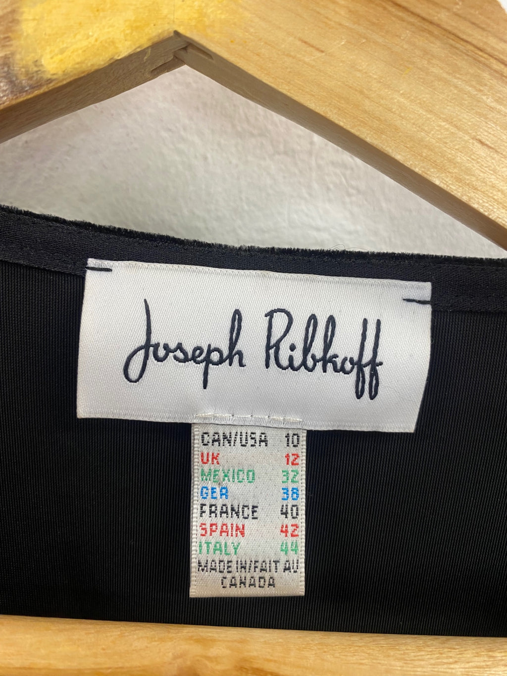 Fabulous Joseph Ribkoff Dress UK12 Black & Silver velvet KW605