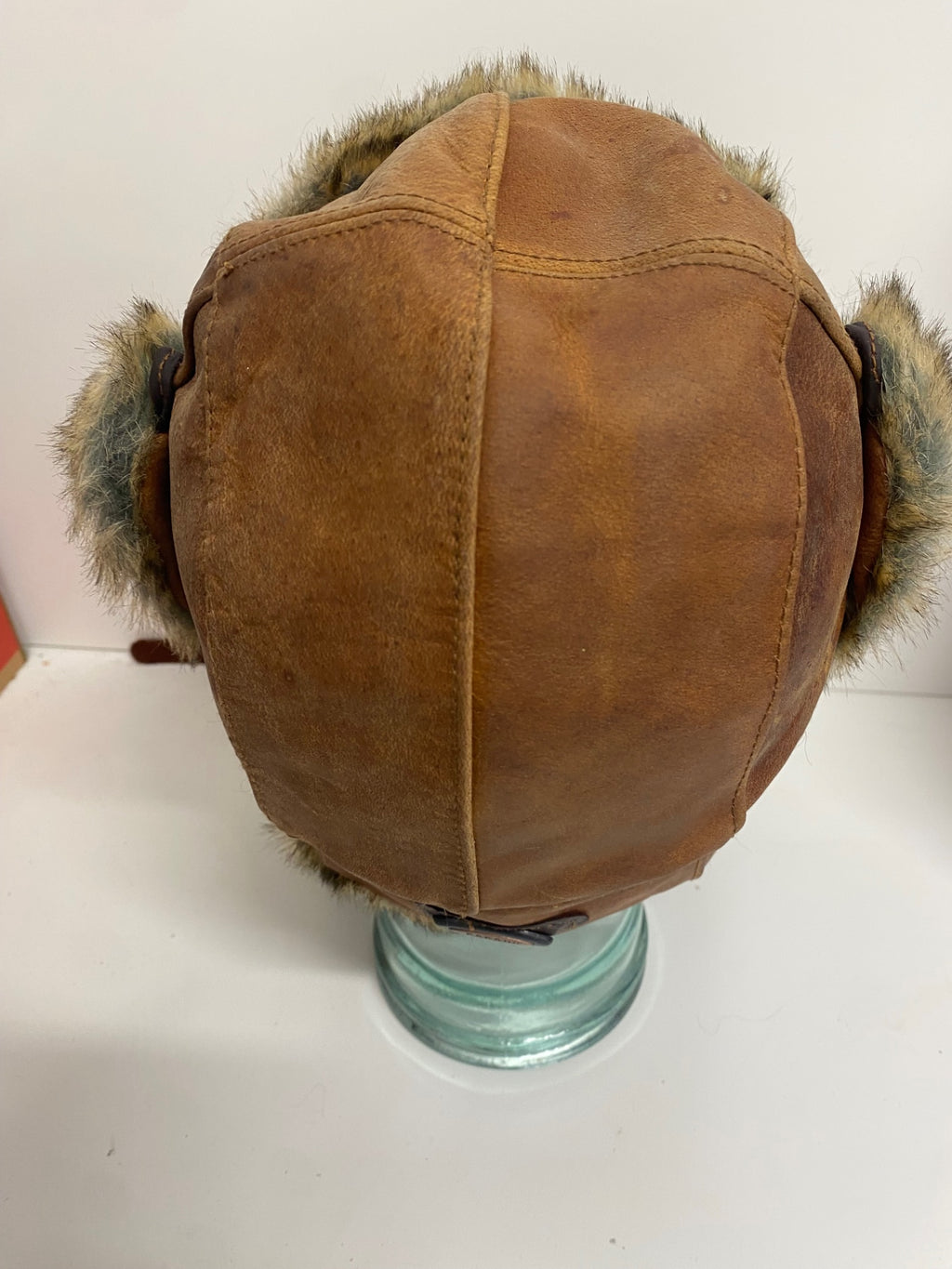 Fabulous Kakadu Flying Cap S Brown leather faux fur Trapper ear flaps KW605
