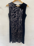 Fabulous Joseph Ribkoff Dress UK12 Black & Silver velvet KW605