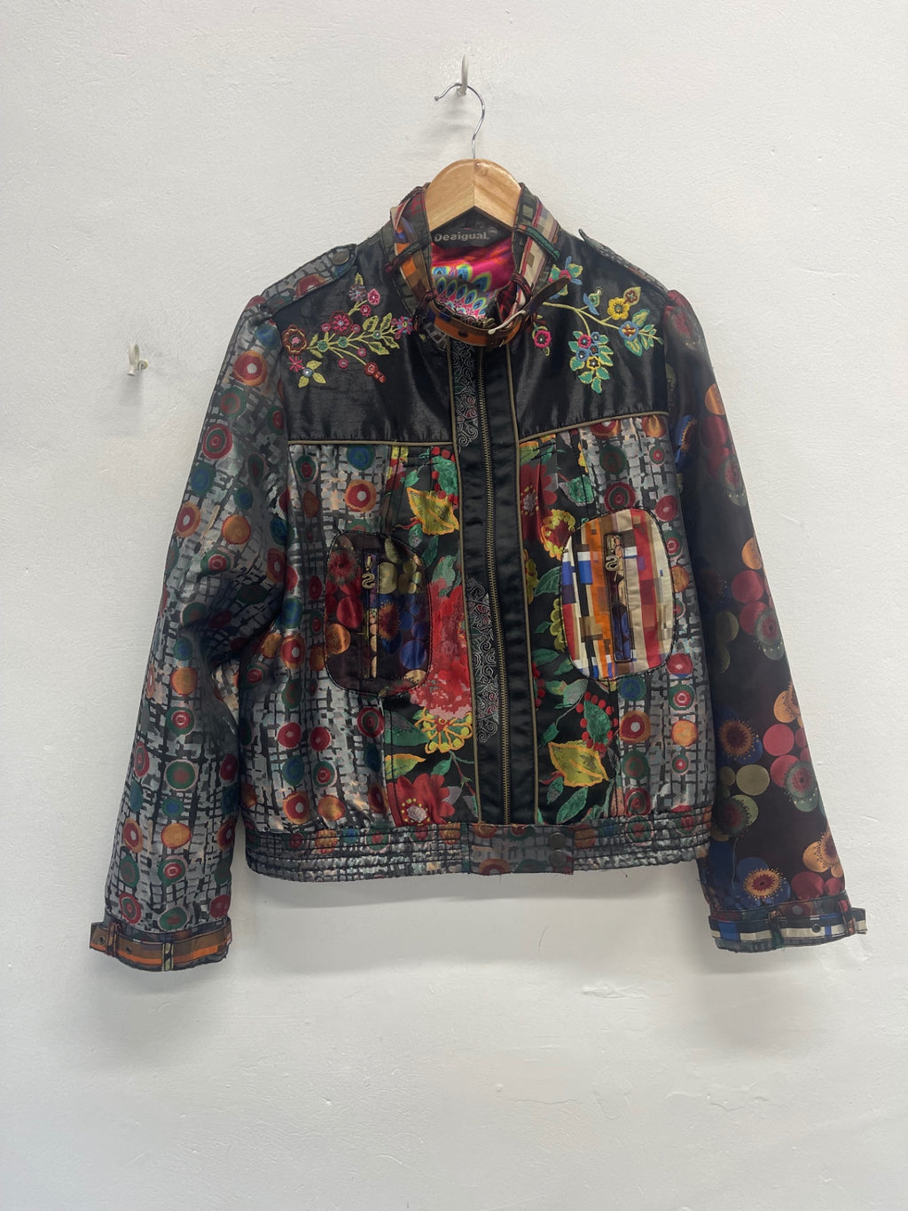 Fabulous Desigual bright fun bomber Jacket  Uk16 Multicoloured kW605