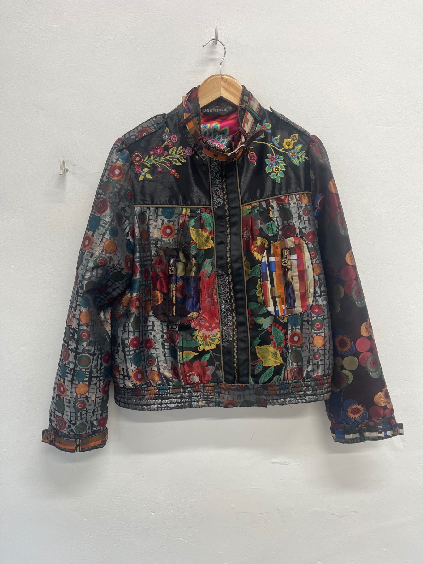 Fabulous Desigual bright fun bomber Jacket  Uk16 Multicoloured kW605