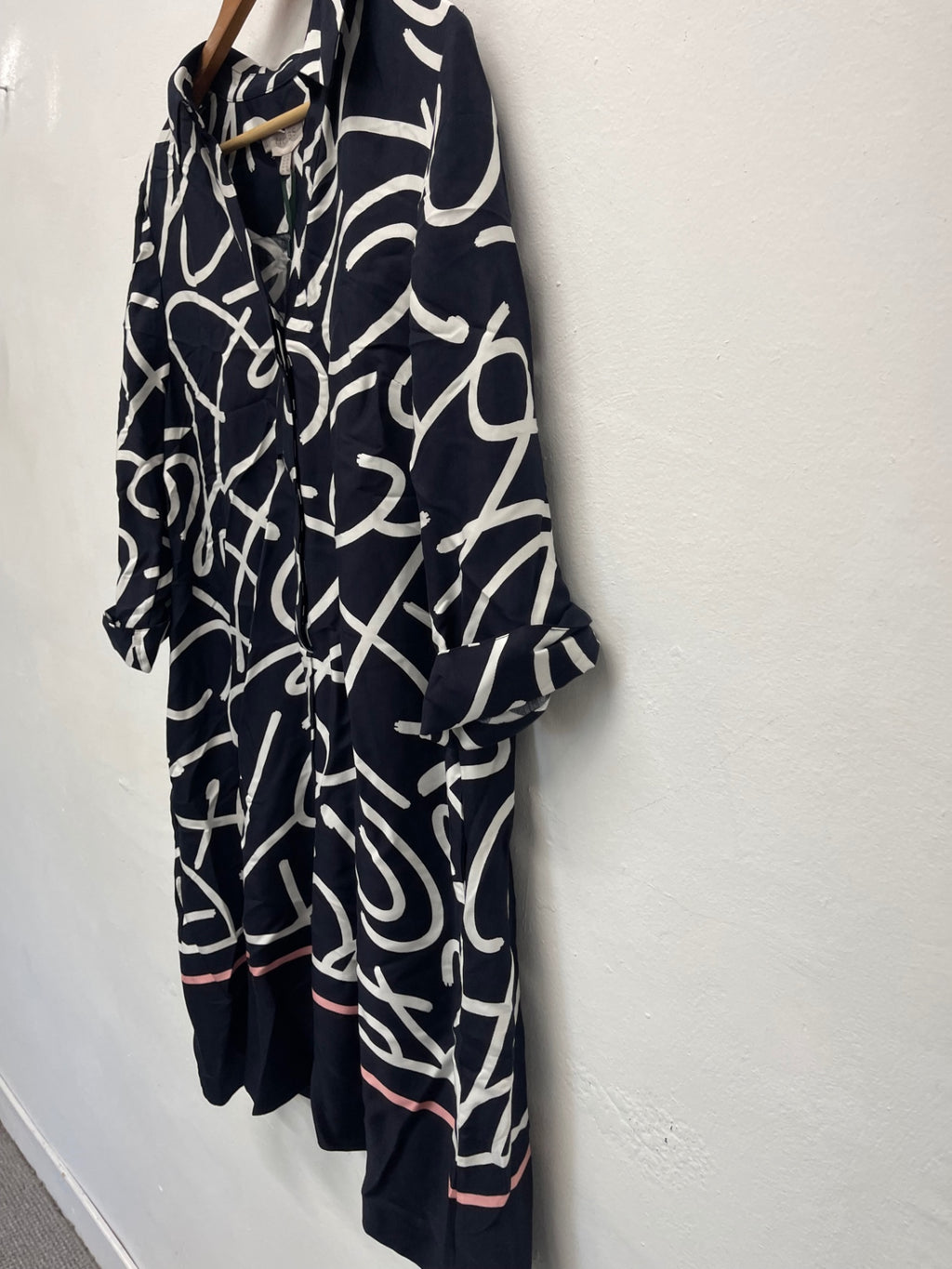 Fabulous Hobbs Marina abstract classic Dress UK14 Navy new KW605
