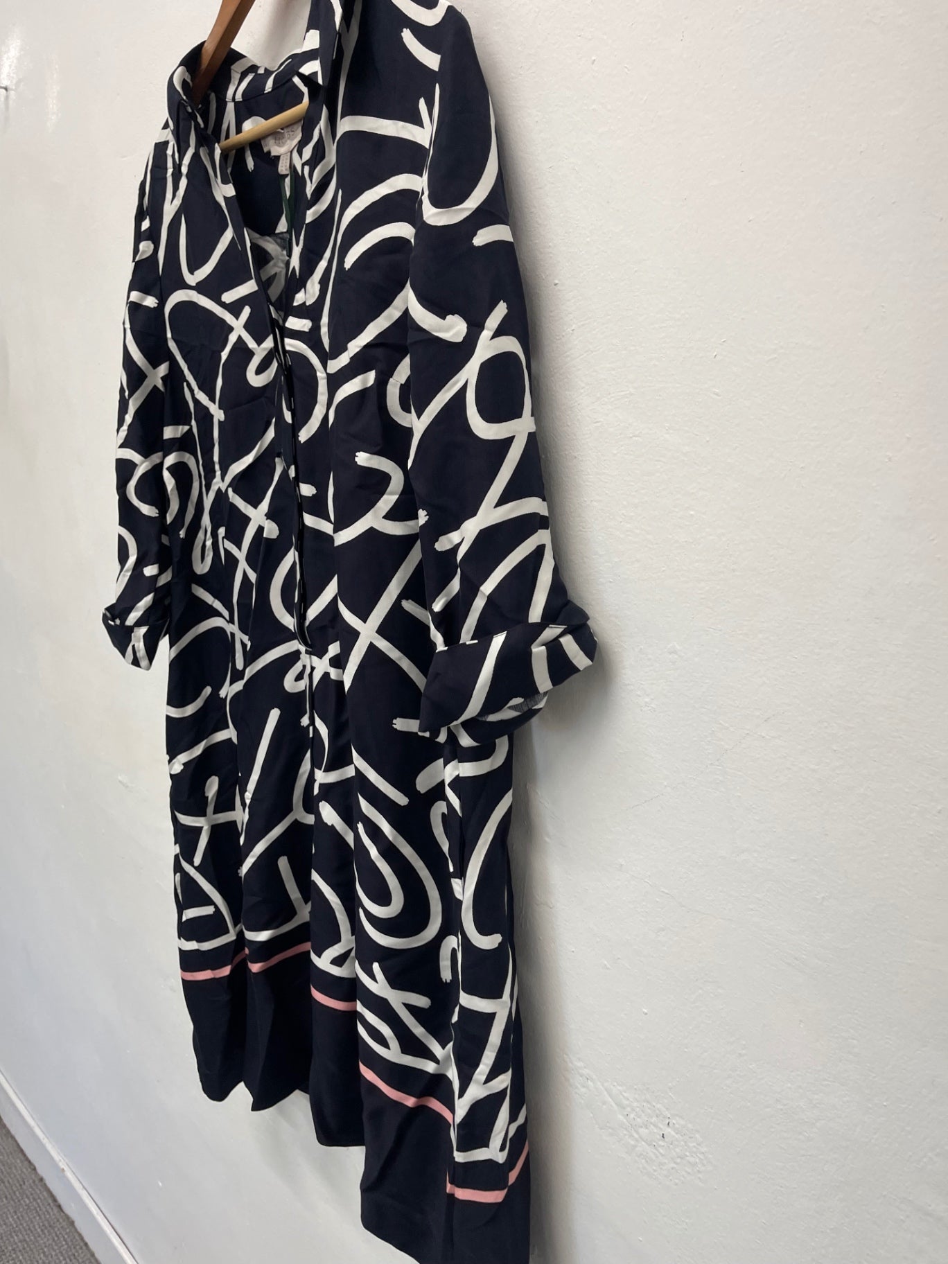 Fabulous Hobbs Marina abstract classic Dress UK14 Navy new KW605