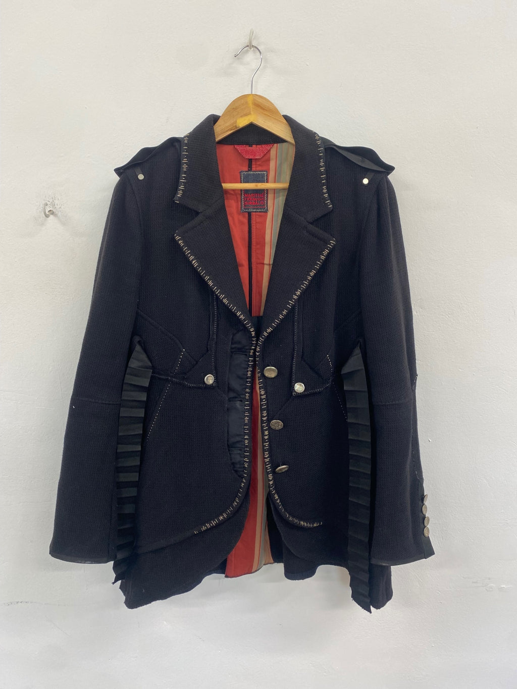 Fabulous Marithe François Girbaud Y2K vintage Asymmetric Jacket UK12 Black