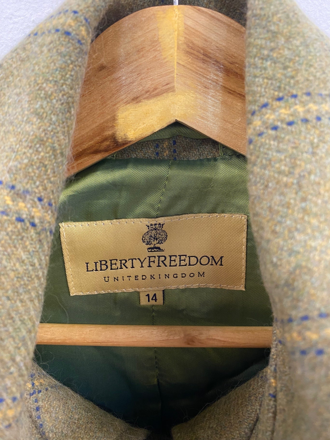 Fabulous Liberty Freedom Field Jacket Tweed UK14 Green Tweed country chic Duchess Punk KW605