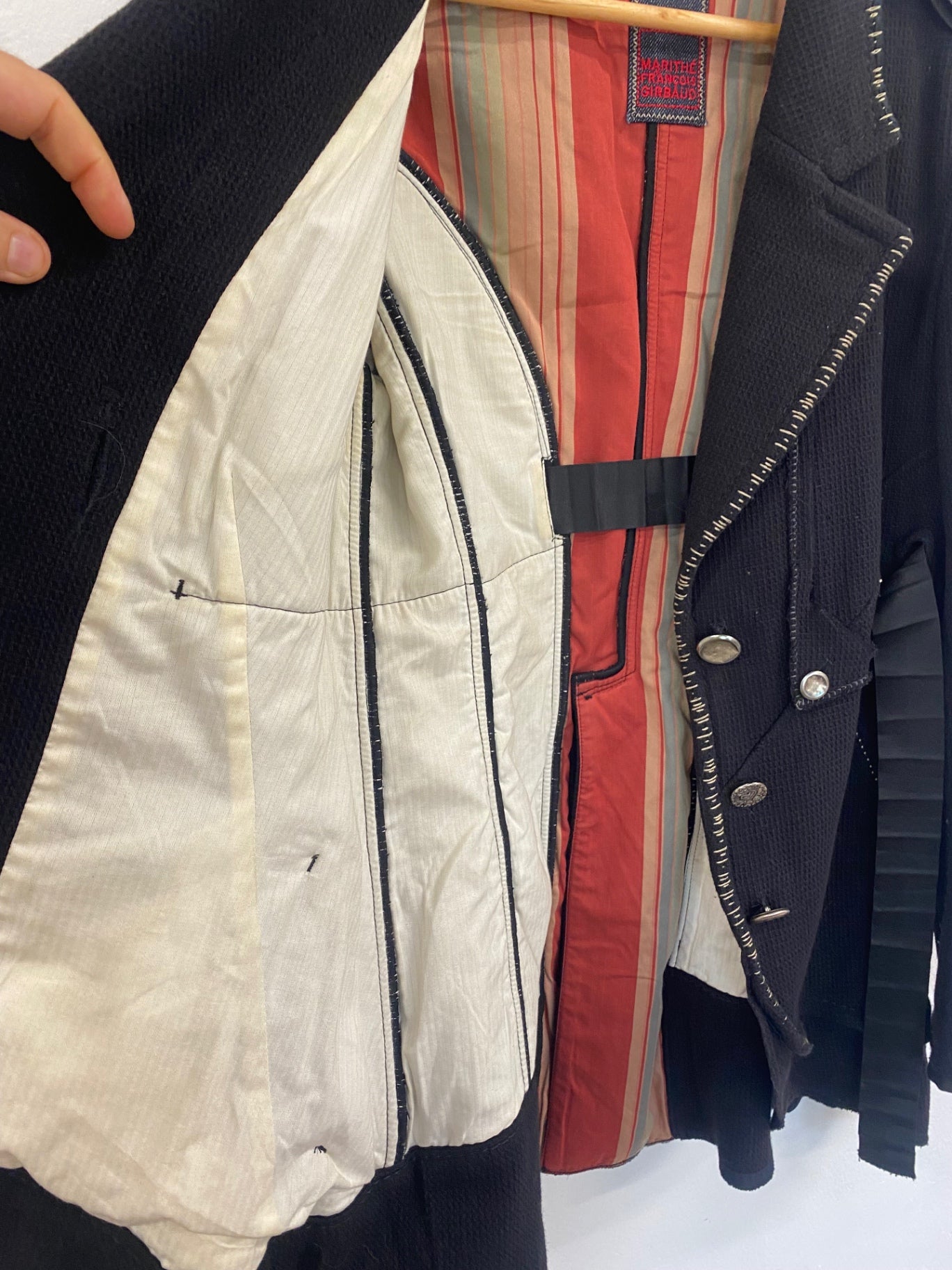 Fabulous Marithe François Girbaud Y2K vintage Asymmetric Jacket UK12 Black