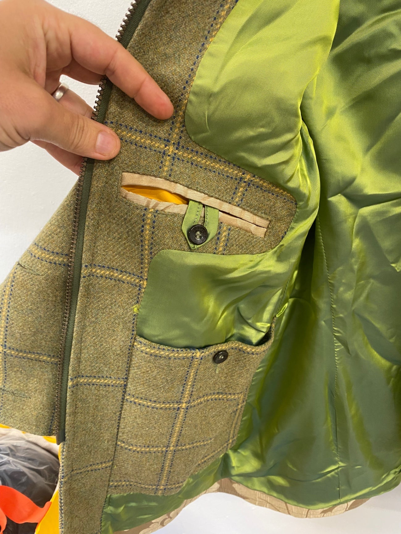 Fabulous Liberty Freedom Field Jacket Tweed UK14 Green Tweed country chic Duchess Punk KW605