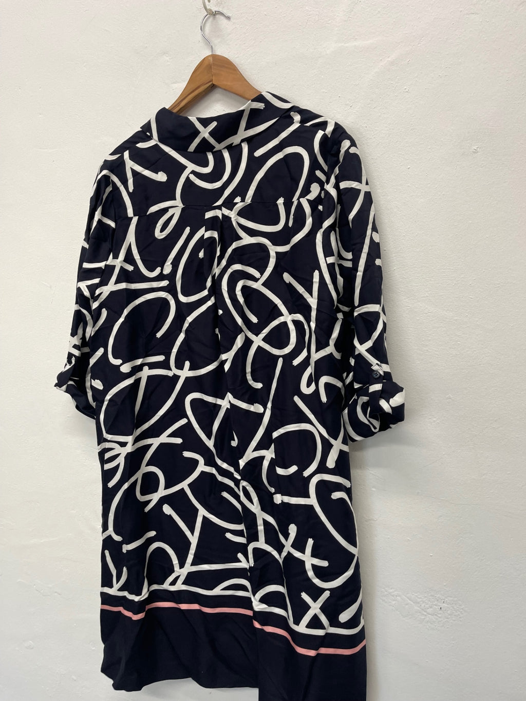 Fabulous Hobbs Marina abstract classic Dress UK14 Navy new KW605