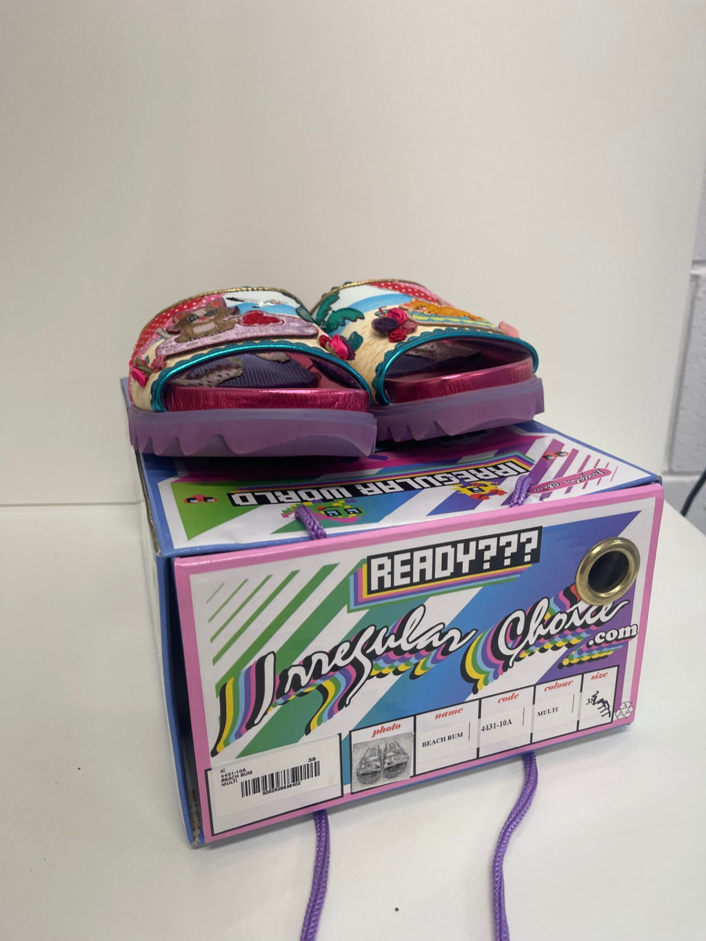 Fabulous Irregular Choice Beach Bum sliders Sandals UK5 Pink new KW605
