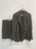 Fabulous GIANFRANCO FERRE JEANS Y2K skirt Suit 30/44 Uk12 Black& Gold KW605