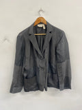 Fabulous Pure DKNY Silk patchwork Blazer L Grey KW605