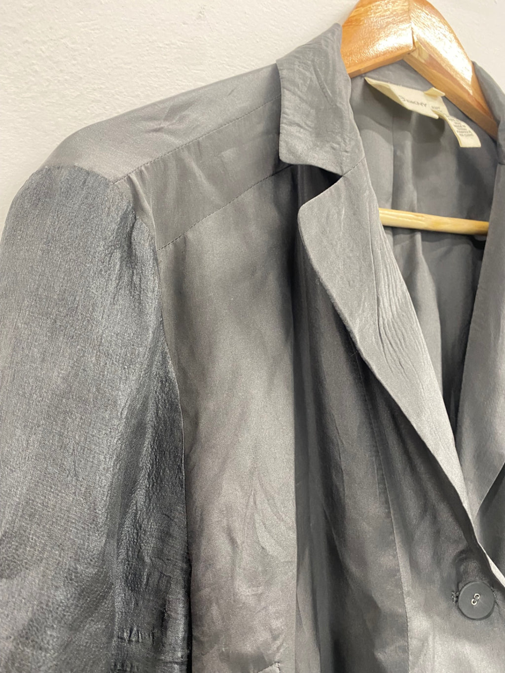 Fabulous Pure DKNY Silk patchwork Blazer L Grey KW605
