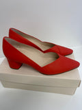Fabulous Högl leather soft court heeled shoes UK4 Orange Coral kW605
