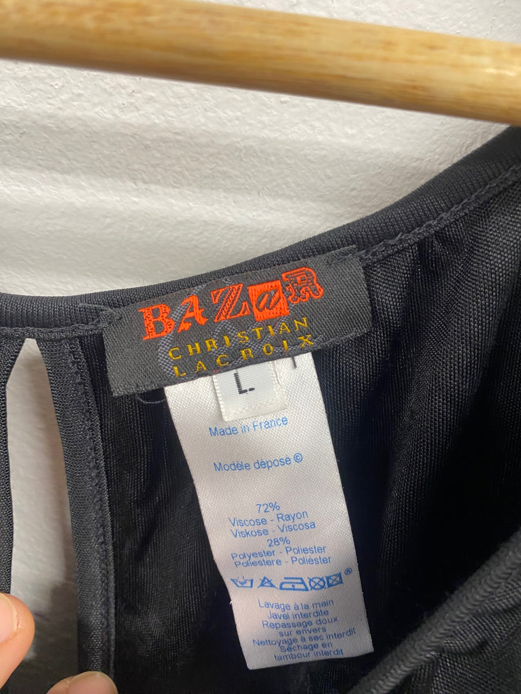 Fabulous Christian Lacroix Bazar Y2K Sleeveless vest Top L Black Ibiza 90’s KW605