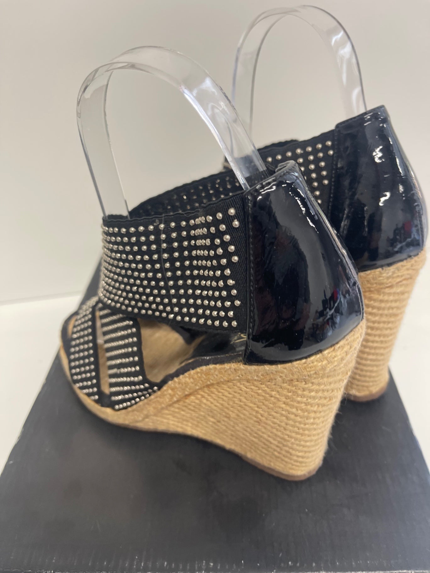 Fabulous Billi b espadrille wedge Sandals UK3 Black KW605
