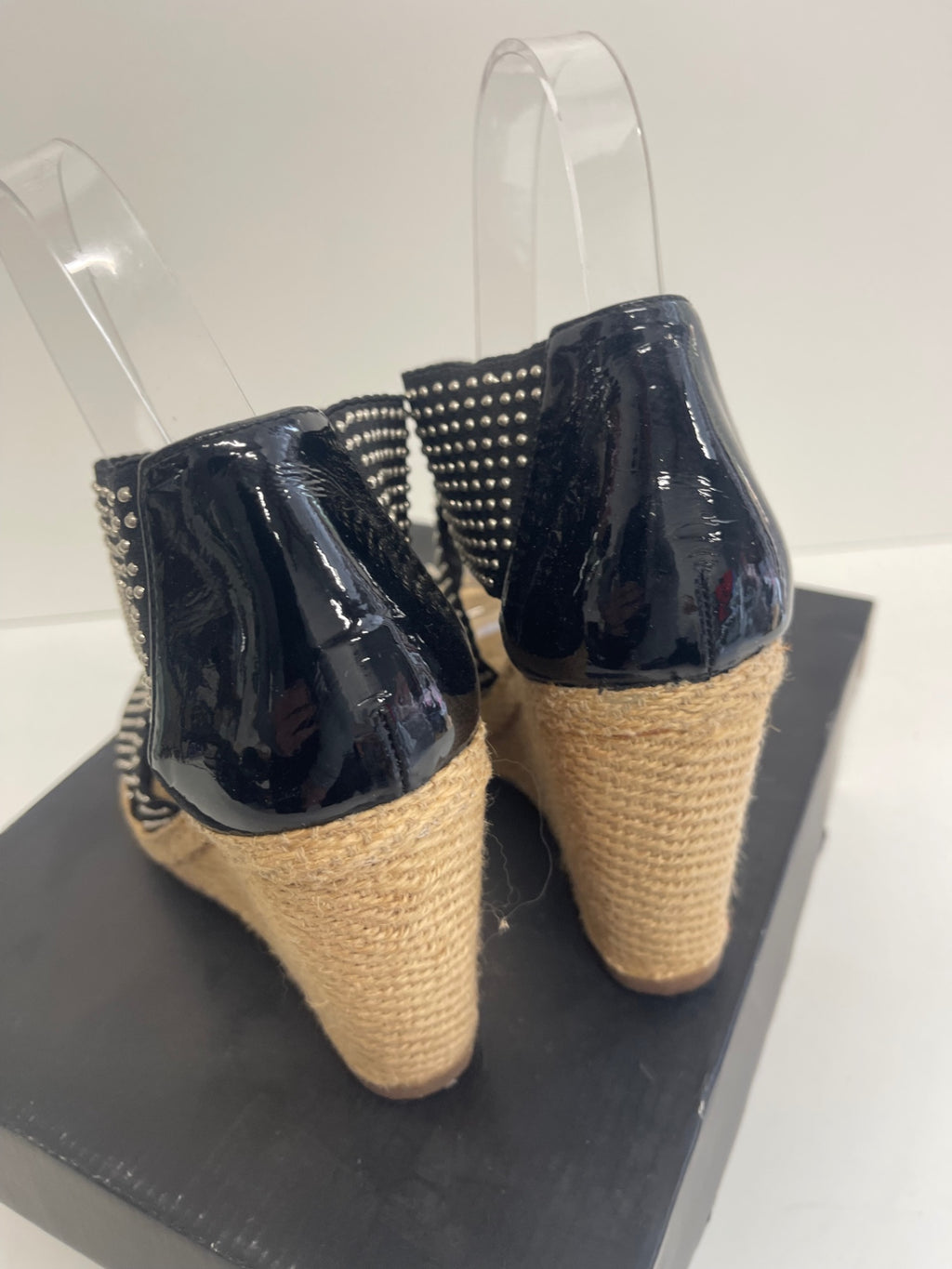 Fabulous Billi b espadrille wedge Sandals UK3 Black KW605