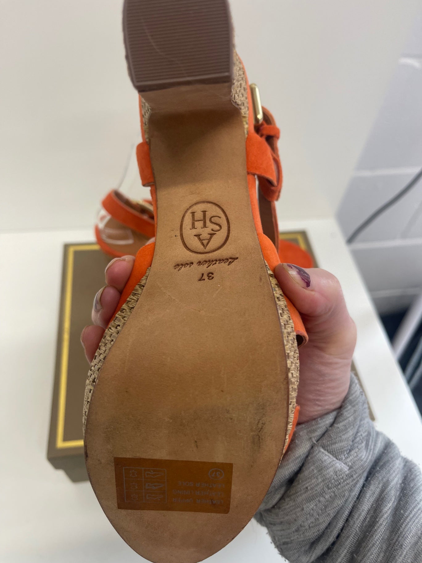 Fabulous Ash suede heeled Sandals Uk4 Orange Ex display KW605