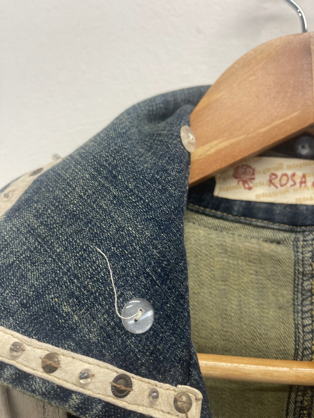 Fabulous ROSAROSE Y2K Rare Denim & suede mac Coat Uk14 Denim blue KW605