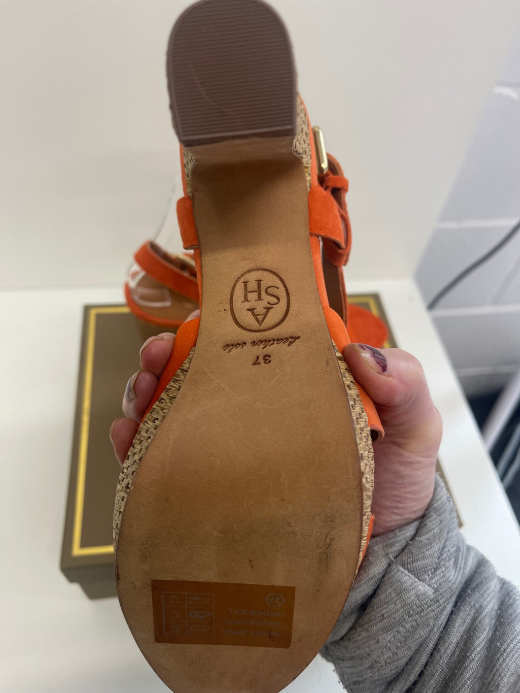 Fabulous Ash suede heeled Sandals Uk4 Orange Ex display KW605