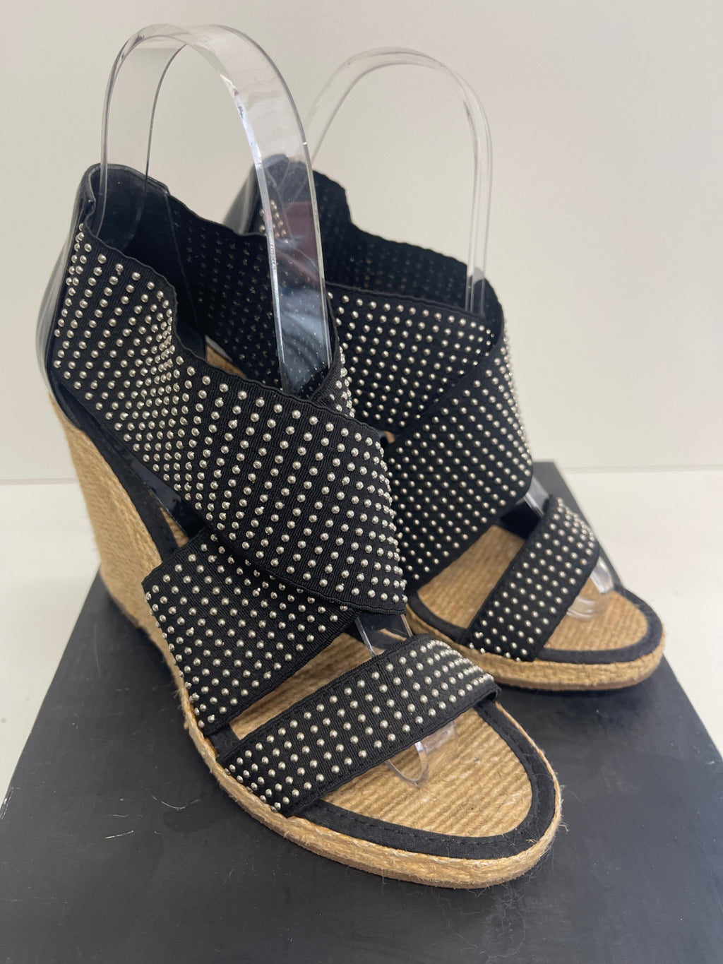 Fabulous Billi b espadrille wedge Sandals UK3 Black KW605