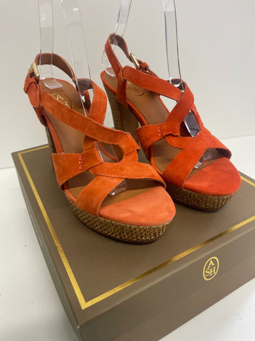 Fabulous Ash suede heeled Sandals Uk4 Orange Ex display KW605
