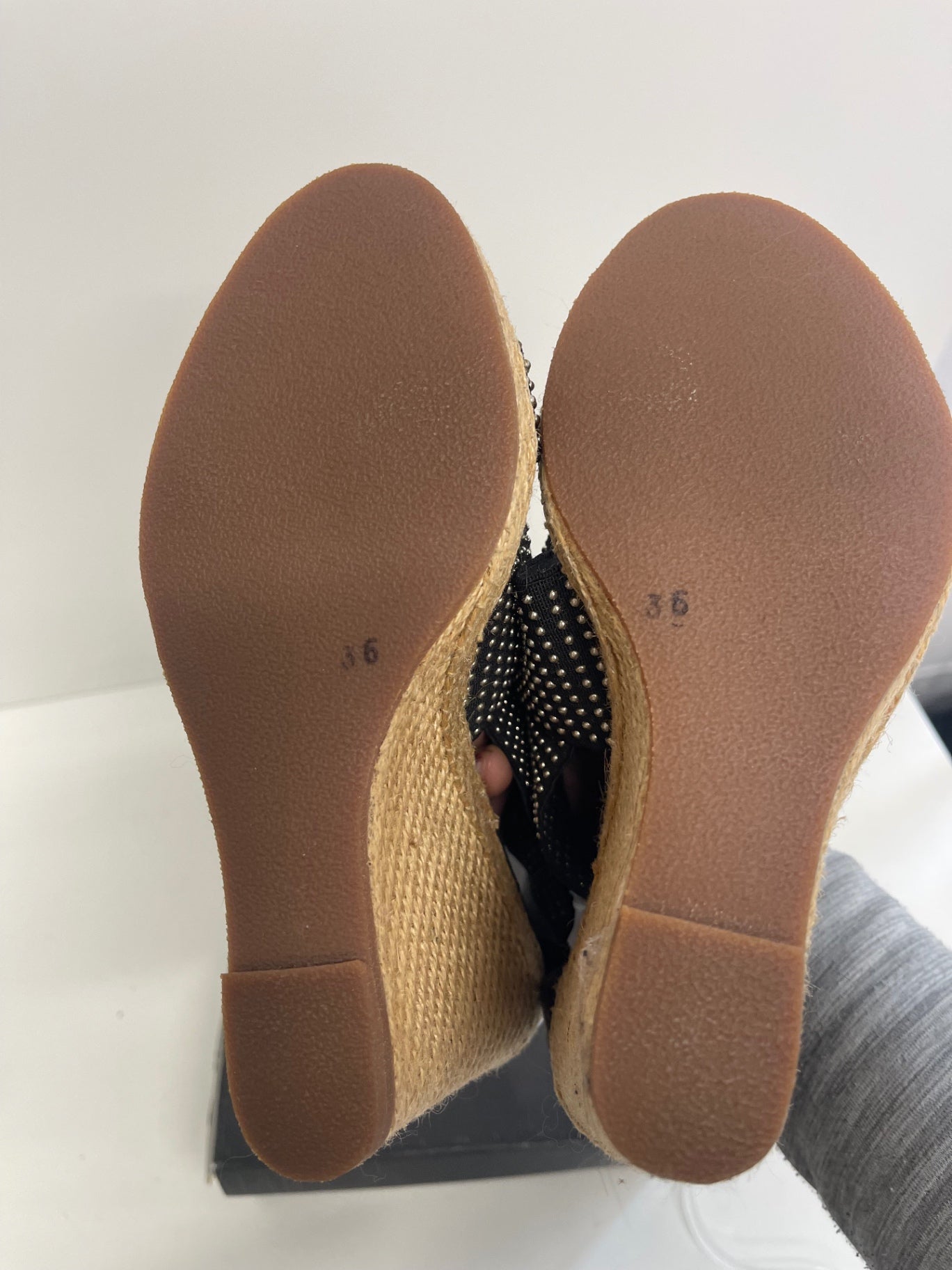 Fabulous Billi b espadrille wedge Sandals UK3 Black KW605