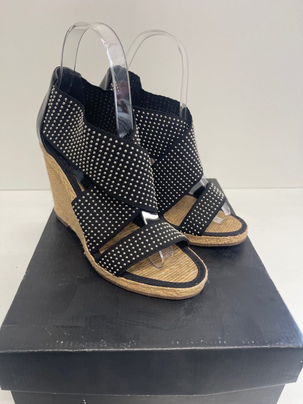 Fabulous Billi b espadrille wedge Sandals UK3 Black KW605
