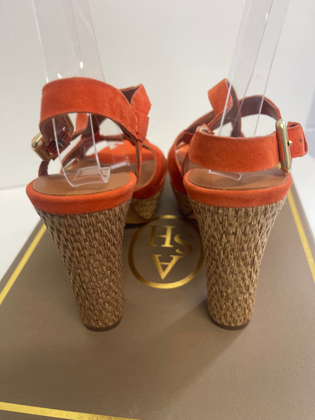 Fabulous Ash suede heeled Sandals Uk4 Orange Ex display KW605