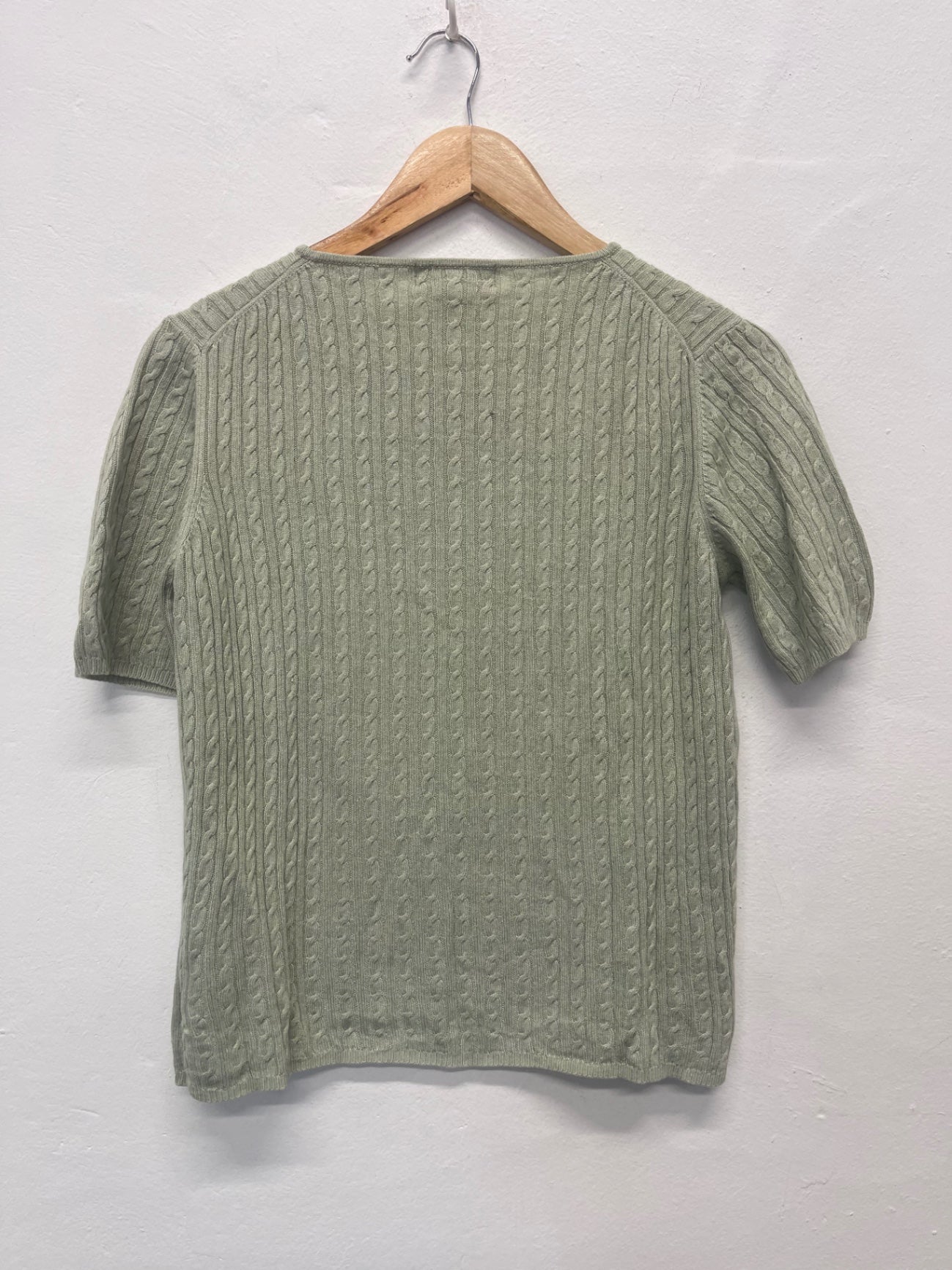 Fabulous SUTTON STUDIO cashmere silk Sweater UkM Light Green FK608