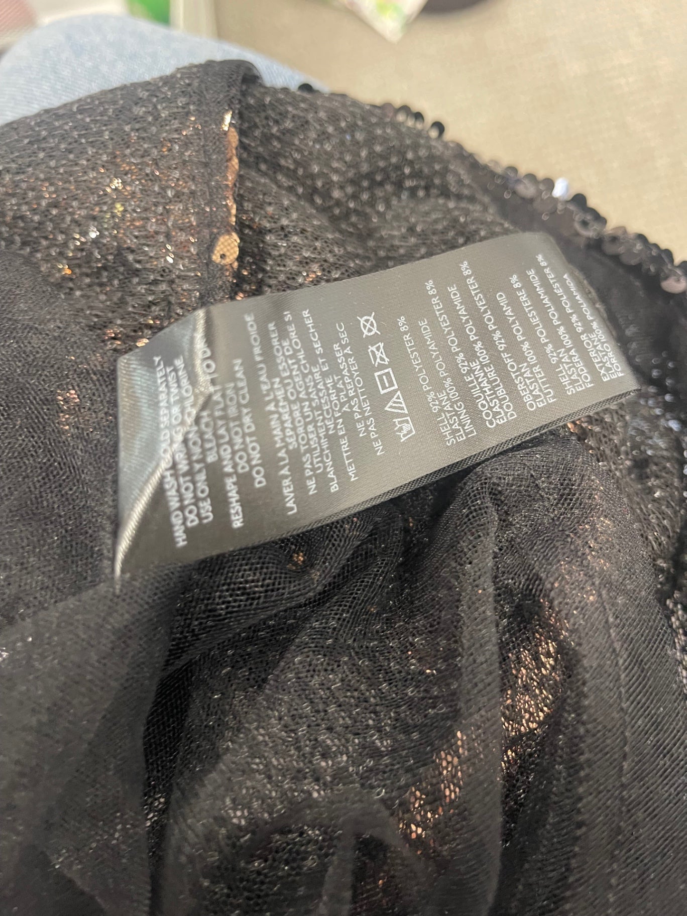 Fabulous Maeve Anthropologie sequin party Top UK XS BlackRose Gold FK608