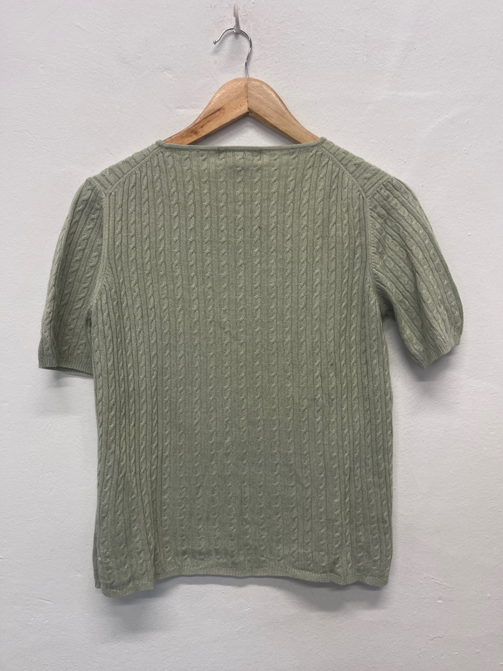 Fabulous SUTTON STUDIO cashmere silk Sweater UkM Light Green FK608