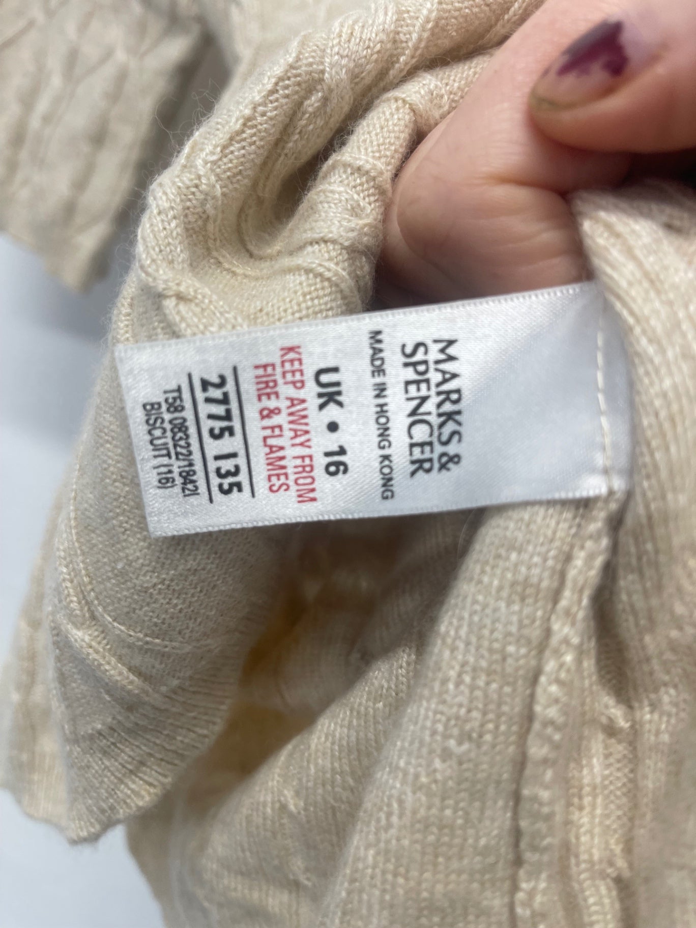 Fabulous Marks & Spencers cashmere Jumper UK 16 Beige Biscuit FK608