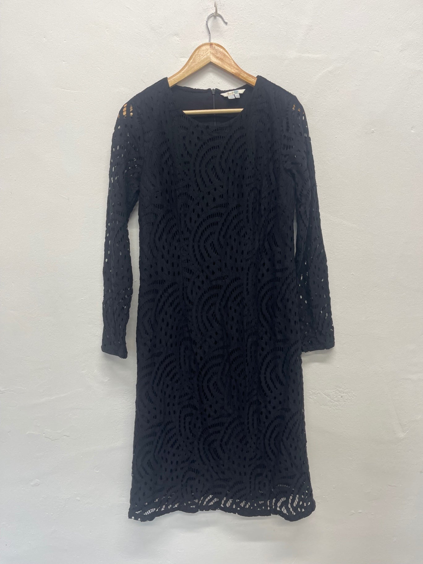 Fabulous boden broderie overlay occasions Dress Uk14 Long Black FK608