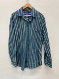 Fabulous Boden stripes men’s cotton Shirt UK XL Blue & Green FK608