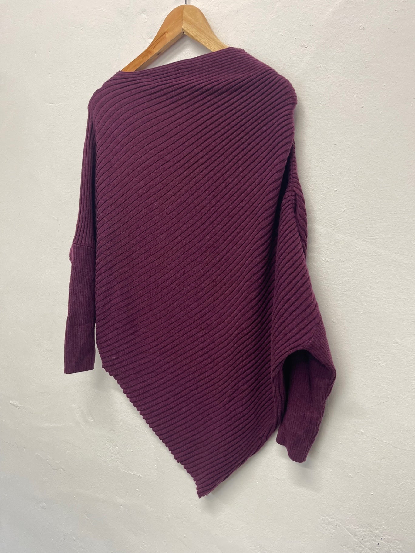 Fabulous PAISIE asymmetrical ribbed Sweater UKS Purple FK608