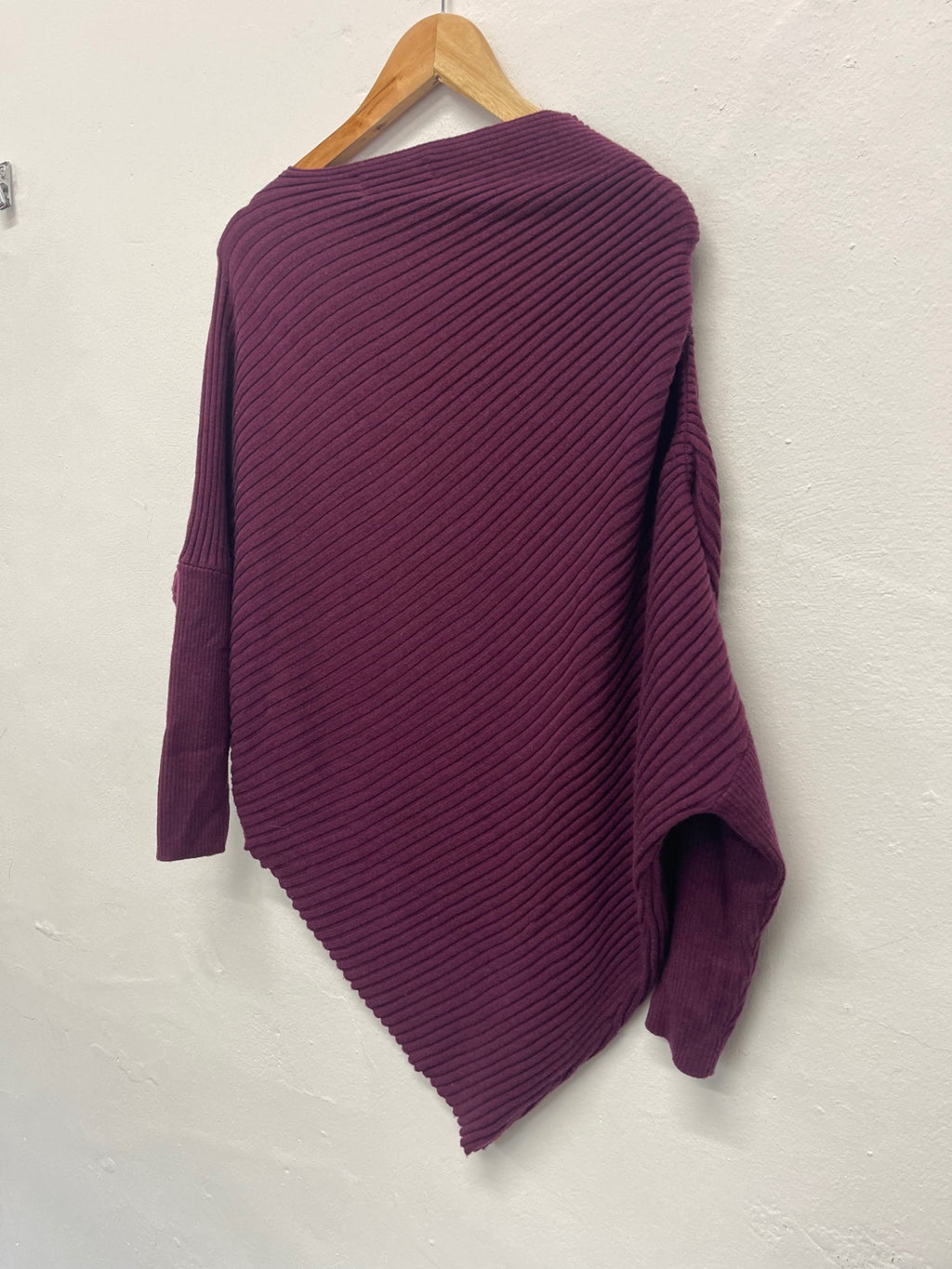 Fabulous PAISIE asymmetrical ribbed Sweater UKS Purple FK608