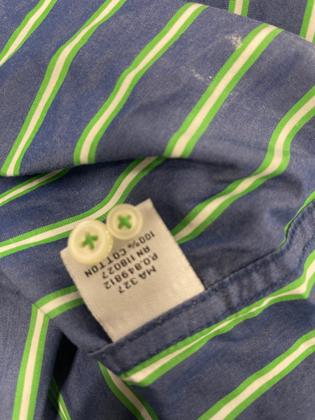 Fabulous Boden stripes men’s cotton Shirt UK XL Blue & Green FK608